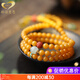 GONMCEAN Chicken Fat Yellow Beeswax 108 Buddha Beads Multi-circle Bracelet for Girlfriend and Wife’s Birthday 6mm Beads