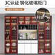 The middle shopkeeper living room wine cabinet display cabinet against the wall 2025 solid wood light luxury tea wine cabinet storage cabinet with glass door 80+120A/grey door free delivery