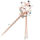 Kalevin Chinese style hairpin for women 2026 spring and summer antique style tassel step shake alloy hairpin cheongsam hair accessories pink flower hairpin