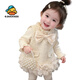 G.duck little yellow duck girl's small fragrant style vest dress winter wear 2025 new one-year-old dress skirt baby girl princess skirt plus velvet small fragrant style plus velvet vest dress 90 cm