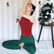Shuangxiu Christmas Yoga Wear Tops Women's New Red Stunning Pilates Training Wear New Year's Sports Vest Fitness Set Red L 110-120