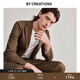 By Creations Bopin unstructured easy-care suit suit men's professional formal wear professional commuting flat lapel business suit coffee color 46 (170/88A)