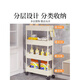 Fat Donglai's same style sandwich storage cabinet, bathroom storage rack, floor-standing trolley in the gap behind the bathroom door, kitchen wall, white five layers - with wheels, 22cm wide