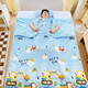 Children's sleeping bag spring, autumn and winter thickened pure cotton four-season universal anti-kick quilt for primary school students, babies, middle-aged and older children, Mengduo-engineering vehicle, soft and breathable, 120*150cm soybean cotton 1 thin 1 thick