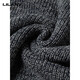 Lilang Men's Round Neck Wool Sweater Winter Thickened Warm Sweater Middle-aged Fashion Versatile 500g Thick Woolen Needle Denim Lan Thickened 4XL (190)