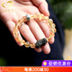 Gernomanne Golden Pixiu Brazilian Citrine Bracelet Lucky Crystal Bracelet Exquisite Gift for Men and Women Beads 8mm