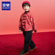 Luo Meng's new Chinese style children's Hanfu winter plus velvet suit for boys and girls Chinese style New Year's clothing Tang suit performance costume red 120