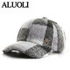 Winter Hat Women's Warm Lamb Wool Baseball Cap Men's Peaked Cap Fashion Trendy Brand Plaid Sun Hat Brown Adjustable (54-60cm)