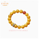 La Yun Feiyin Baltic Sea Beeswax Bracelet Women's 12 Zodiac Beads for the Year of the Buddha Genuine Raw Stone Chicken Fat Yellow Amber Bracelet 8mm Thousand-Hand Guanyin (Rat)