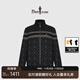 Biyinlefen functional wool spring and autumn men's jacket fashionable classic retro presbyopia warm stand-up collar jacket comfortable 07 black M