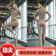 YUNTH brand yoga clothes for women 2025 new autumn and winter Pilates training clothes quick-drying high-looking fitness morning running cocoa color coat two-piece set S size recommended 80-95Jin Jin equals 0.5 kg