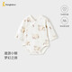 Tongtai (TONGTAI) baby wrap clothes spring and autumn pure cotton newborn clothes baby jumpsuit triangle romper gray 59cm