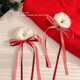 Shui Yunmiao autumn and winter Christmas bell plush bow hair tie new high-end headband rubber band New Year hairpin hair accessories bell plush bow hair tie plus velvet style one pair