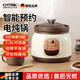 QCSK German Multifunctional Purple Clay Electric Stew Pot for Soup and Porridge Fully Automatic Healthy Pot Home bb Stew Cup Casserole Black Purple Clay Fast and Slow Stew Reservation (Suitable for 1-3 People) 1.8L