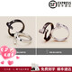 DR Meow Star pt950 couple ring creative male and female living pair ring Japanese and Korean personalized student gift black male model with adjustable code 14-21#