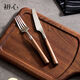Chuxin ebony steak board solid wood western food plate rectangular pizza wooden board support bread board sushi pose wooden plate steak board + knife and fork set whole wood ebony wood