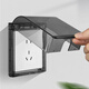 International Electrician (FDD) Waterproof Box Adhesive Type 86 Socket Splash-proof Box Indoor Bathroom Switch Protective Cover Waterproof Cover Black Transparent-Waterproof Box