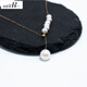 Poiti 18k gold freshwater pearl necklace pendant Mermaid Princess Y chain 5-5.5mm