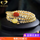 Gerenormann Suiyu Blonde Crystal Bracelet Women's Gold Hair Crystal Bracelet Cat's Eye Yellow Crystal Bracelet Beads 6mm Three Circles