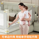 No-punch bed fence, baby anti-fall guardrail, baby anti-fall bed guardrail, U-shaped enlarged base, no need for nails, gray bear baby, enlarged U-shaped base, 1.8+2+2 meters (three-sided installation)