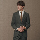 Guillaume de Mons flannel suit wool high-end suit haute couture men's business casual wedding men 2025 autumn and winter dark green top + trousers 50