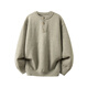 Zhiwei Retro Henley Collar Buttoned Sweater Men's Winter High Street Lazy Sweater Heavy Loose Couple Casual Top Yellow Gray XL Recommended 125-145Jin Jin is equal to 0.5 kg