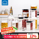 LOCK&LOCK measuring cup snap-on storage jar kitchen sealed jar snack fruit sealed moisture-proof grain storage box food storage jar 1.8L white