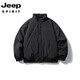 JEEP SPIRIT American simple down jacket men's winter style 90 white duck down thickened warm jacket stand-up collar baseball jacket black M