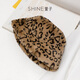 Xuanzi Jewelry Bath Style Leopard Print Plush Fisherman Hat Autumn and Winter Warm and Coldproof Large Brim Basin Hat Leopard Print M(56-58cm)