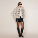 Fabrique Beige Gradient Imitation Fox Fur Large Lapel Horn Button Short Fur Jacket 2025 Winter Beige XS