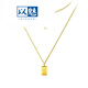 Charming rich small gold brick necklace for women, solid 5G pendant, 999 small gold bar chain, clavicle gift, gold weight, about 9:9-10g