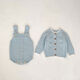 Wujiang Miaopin Baby Onesie, Cute and Super Cute overalls, bag and fart suit for baby girl, knitted cable-knitted sweater, blue cable-knitted jacket, 66cm 66cm* about 1-4 months, 10-14Jin Jin is equal to 0.5kg