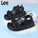 Lee children's shoes summer children's sandals for girls anti-slip soft bottom Velcro breathable beach shoes for boys black 26 recommended foot length 159.5mm