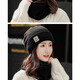 KAROND autumn and winter hat women's warm and cold-proof woolen hat knitted hat Korean version versatile cycling winter confinement hat pile hat gray hat + scarf plus velvet 56-56 one size fits all