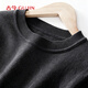 GUJIN round neck knitted bottoming shirt for women, warm top, sweater, long sleeve black