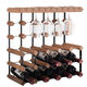 Cat Wine Rack Solid Wood Wine Glass Rack Ornament Wine Red Wine Upside Down Light Luxury Household Red Wine Rack Storage Rack Goblet Rack 5X4 Grid 235mm Depth (Sapele Wood)