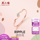 Saturday Fortune (ZLF) 18k gold diamond ring for women rose gold fashionable eye-catching single diamond ripple ring diamond ring T 12