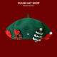 Aoyou Christmas beret Japanese sweet red wool woolen hat for women to keep warm in winter and versatile for student couples painter off-white M (56-58cm)