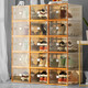 Shoebox (shoebox) shoe box storage box transparent shoe cabinet dormitory shoe artifact internet celebrity space-saving drawer folding sneaker plastic shoe rack high transparency model can hold 42 sizes small orange 32 pieces 0x0x0cm
