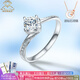 AVHE double certificate 950 platinum diamond ring four-claw twisted arm bull head ring cultivated diamond wedding platinum gift Qixi Festival platinum-30 points D color cultivated diamond 9-20 circle number can be noted