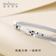 Shengshi Qiyuan pt950 platinum bracelet, concubine bracelet, pure platinum bracelet, platinum bracelet, new semi-solid flashing single sand bracelet, inner diameter 52mm, weight 6.1 grams, about 3mm thick