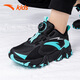 ANTA (ANTA) children's shoes, boys' shoes, sports shoes, warm plus velvet cotton shoes, autumn non-slip outdoor leisure sports snow boots for middle and large children, black/fluorescent aqua-4 35