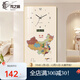 Jatulu clock combination painting lamp painting modern simple map entrance decorative painting perpetual calendar wall clock guest restaurant electric YS-1355-A-China map movement lifetime quality A horizontal length 40cm*vertical height 80cm rounded corner process PVC