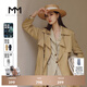 Mai Meng MM British style Korean style classic spring mid-length windbreaker jacket for women in the mall, the same style for fashion commuting, beige 5998169072-1 S