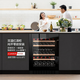 DBERLAN 40-piece under-counter embedded wine cabinet, constant temperature wine cabinet, beverage cabinet, tea refrigerated cabinet, built-in wall household, variable frequency - full glass door dual temperature, 46 bottles