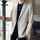 AX Armani's new light luxury handsome suit men's spring business casual suit jacket Korean style trendy single suit gam-K055 solid color single button small suit black M