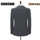SHANSHAN light luxury brand men's suit two-piece business slim gray striped casual suit for men gray striped 2XL 180