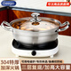 GEEGO304 stainless steel hot pot special pot soup pot hot pot basin induction cooker hot pot shabu-shabu pot household double-ear stew pot 304 steel hot pot with lid 32cm