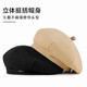 Catman Beret Women's Autumn and Winter Korean Version Versatile Painter Hat Japanese Retro Big Head Circumference Showing Face Small Bud Hat Black One Size 55-59cm