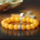 Layun Feiyin Collection Grade Russian Material Chicken Fat Yellow Beeswax Bracelet Women's Year of Life Bracelet Transfer Buddha Beads Jewelry Couple Gift Rat Thousand-Hand Guanyin 10mm (with Certificate)